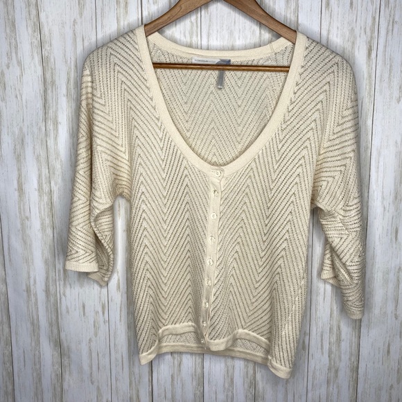 🍋 Classiques Entier Cream and Gold Cardigan Small - Picture 2 of 7